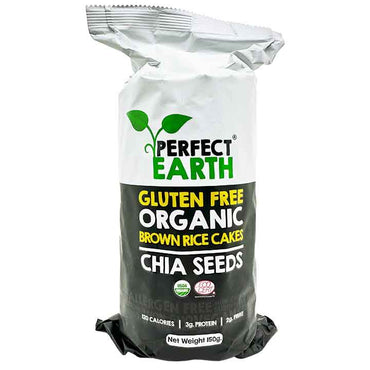 Perfect Earth Organic Brown Rice Cakes Chia Seeds 150g